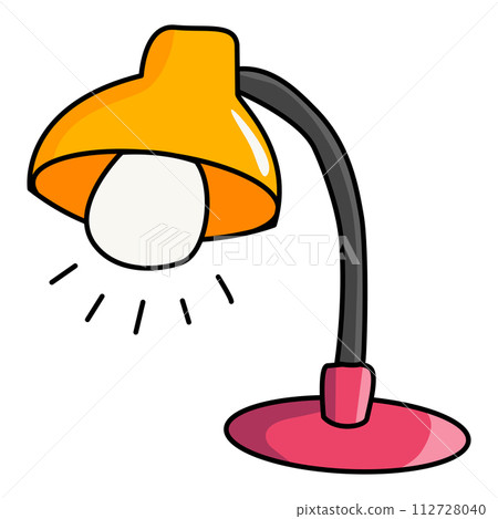 Table lamp illustration. Office or studying lamp clip art. School supllies clip art. Education and learning concept. Back to school. Desk lamp, Flat cartoon style. Table lamp illustration. Office or studying lamp clip art. School supllies clip art. Education and learning concept. Back to school. Desk lamp, Flat cartoon style. 112728040