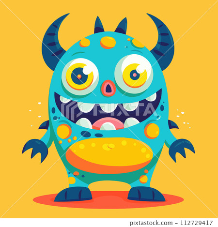Playful and Expressive Cartoon Mosnter Character with Colorful and Dynamic Design Playful and Expressive Cartoon Mosnter Character with Colorful and Dynamic Design 112729417