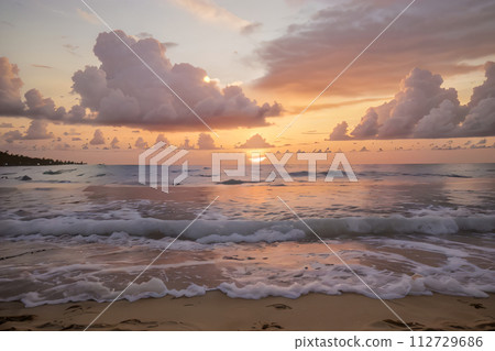 sunset on the beach 112729686