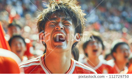 Young people who support sports 112729750