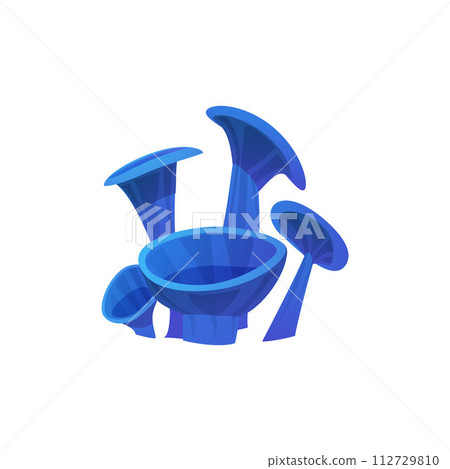 Magical enchanted blue mushrooms on an isolated background. 112729810