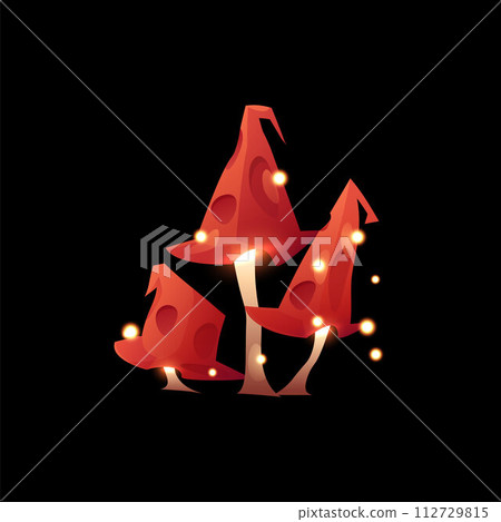 Bright red mushrooms flat style, vector illustration 112729815