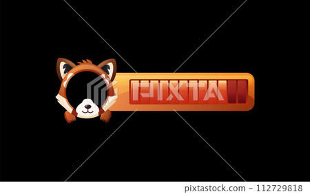 Adventurous red panda avatar and level bar vector illustration Adventurous red panda avatar and level bar vector illustration 112729818