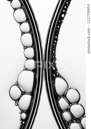 A close-up photo of water droplets that can be used in science, medicine, ingredients, and beauty designs. A close-up photo of water droplets that can be used in science, medicine, ingredients, and beauty designs. 112729954