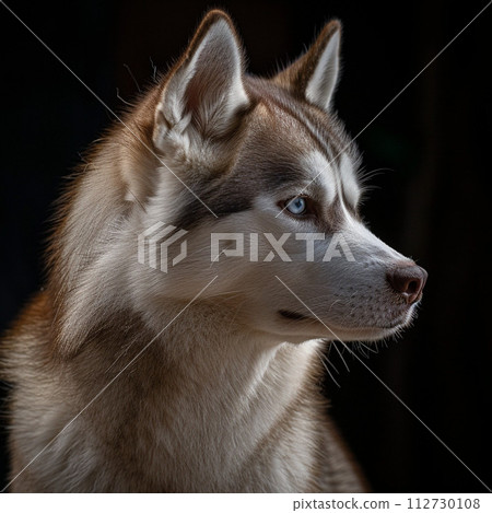 黑色柴犬的簡單肖像 黑色柴犬的簡單肖像 112730108