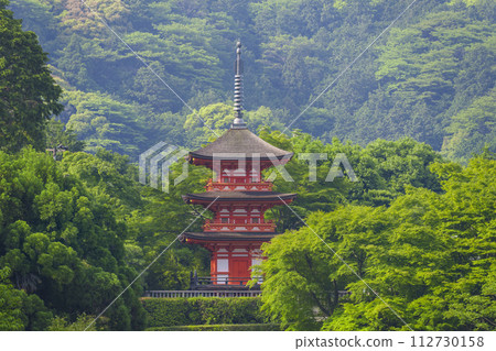 清水寺小安塔周圍綠樹環繞 清水寺小安塔周圍綠樹環繞 112730158