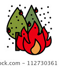 Fire particle pollution flat color	 112730361