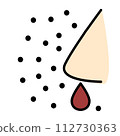 Nose bleed from particle pollution flat color	 112730363