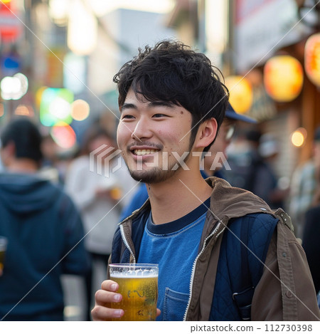 男性喝啤酒 男性喝啤酒 112730398