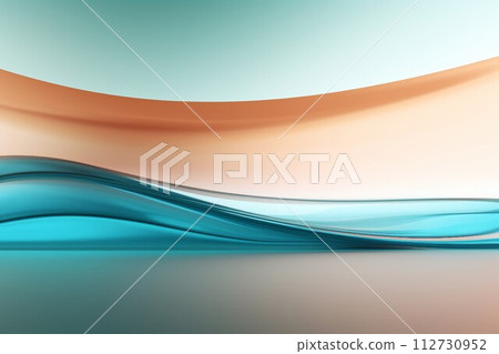 Abstract template. A space with transparent green and brown waves with a glass-like texture. AI generated image Abstract template. A space with transparent green and brown waves with a glass-like texture. AI generated image 112730952