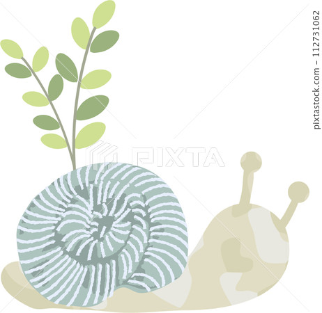 cute snail and leaves 112731062
