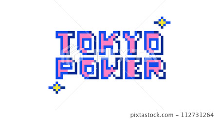 Tokyo Power Pixel Art Quote Icon. Vector 8Bit Sticker of Retro Japan Fun Text. Cute Pink 2000s Style Emblem for Graphic Decoration and T-shirt Print. Tokyo Power Pixel Art Quote Icon. Vector 8Bit Sticker of Retro Japan Fun Text. Cute Pink 2000s Style Emblem for Graphic Decoration and T-shirt Print. 112731264