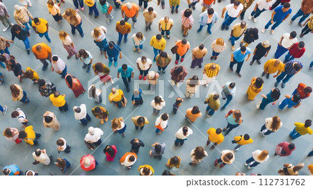 AI-generated content. Diverse Group of People from Above Top View 112731762