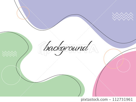 粉紅色、紫色和綠色流體形狀框架背景 112731961