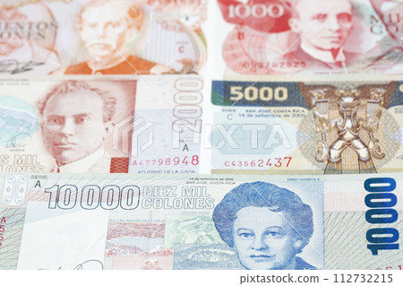 Costa Rican colon a business background 112732215