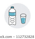 water bottle, glass, water icon, outline style 112732828