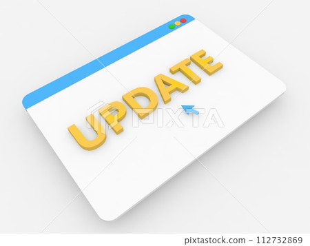 Internet browser with the inscription update on a white background. Internet browser with the inscription update on a white background. 112732869