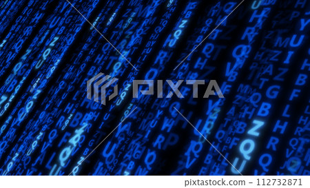 Abstract blue letters on a black background. Information Security. Abstract blue letters on a black background. Information Security. 112732871