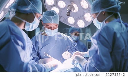 Precision surgery by skilled team in focused operating room, AI Generated Precision surgery by skilled team in focused operating room, AI Generated 112733342
