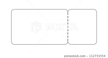 Lotto, raffle or coupon icon. Template of ticket for boarding on plane, cinema or museum, concert or festival, theater or circus, exhibition or other event entrance. Vector outline illustration 112733354