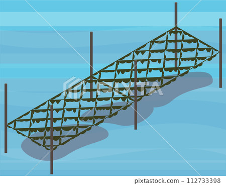 Isometric seaweed farming image material 112733398