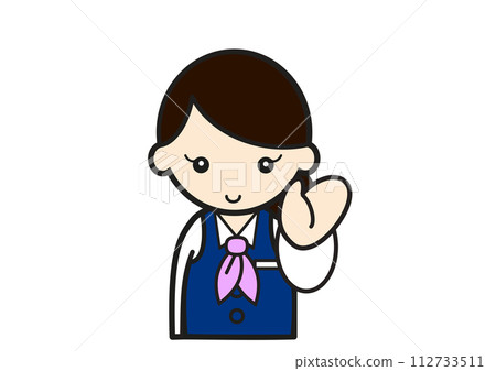 A woman wearing a uniform explaining A woman wearing a uniform explaining 112733511