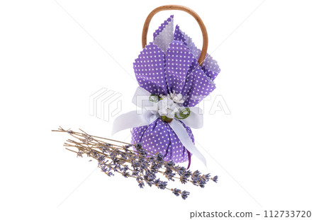 bouquet of dry lavender isolated 112733720