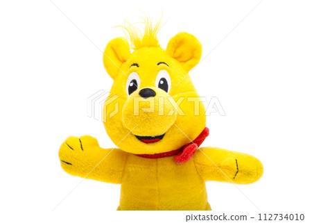 yellow teddy bear toy isolated 112734010