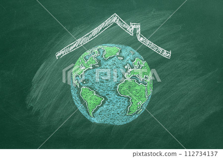 World globe with roof 112734137