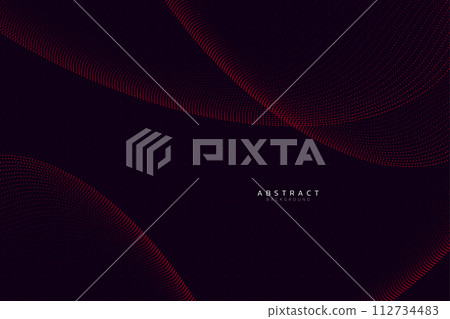 Abstract background with flowing curve particles. Modern dots pattern design element. Futuristic technology concept. Vector illustration 112734483
