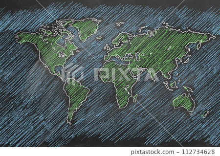 World map in chalk 112734628