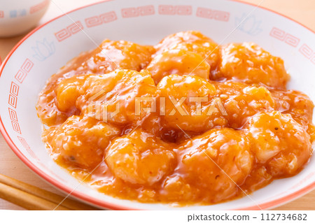 Stir-fried shrimp with chili sauce Stir-fried shrimp with chili sauce 112734682