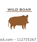 Simple and cute boar illustration 112735267