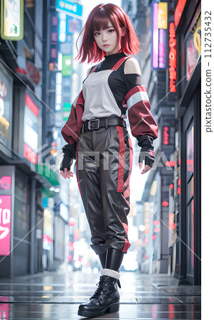 穿著戰鬥服的未來派女戰士 112735432