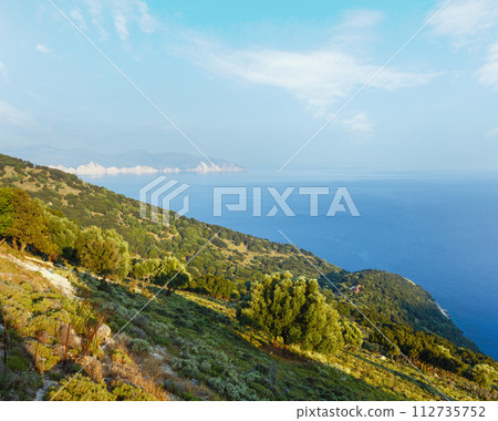 Summer morning sea view (Greece,  Kefalonia). 112735752