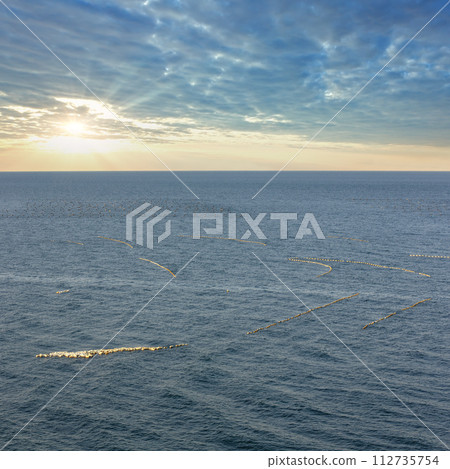 Dragnet on sea surface. Dragnet on sea surface. 112735754