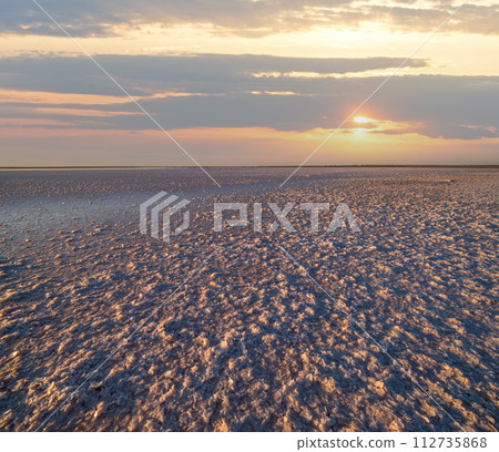 Sunset Genichesk pink salty lake, Ukraine Sunset Genichesk pink salty lake, Ukraine 112735868