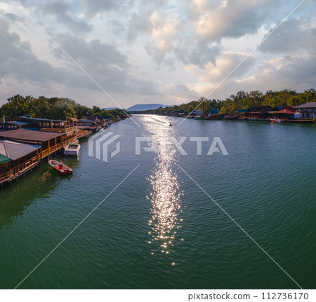Bojana river delta and Ada Island in Ulcinj, Montenegro 112736170