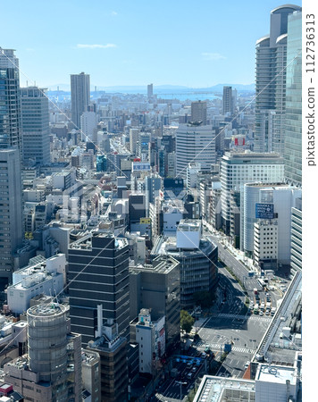 Osaka Umeda Suito cityscape seen from a skyscraper 112736313