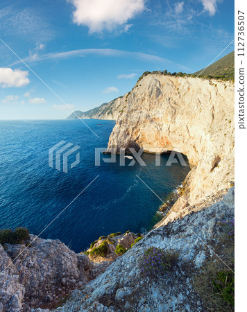Summer coast landscape (Lefkada, Greece). 112736507