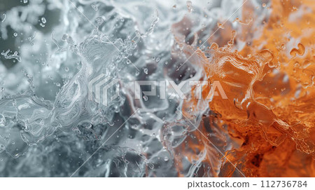 AI-generated content. Splashing water, foaming and roaring 112736784