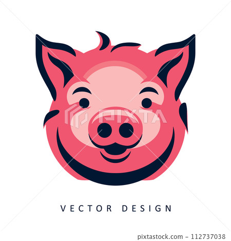 AI-generated content. pink pig minimalist simple vector design isolated illustration AI-generated content. pink pig minimalist simple vector design isolated illustration 112737038