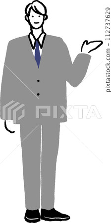 Illustration of a man wearing a suit Illustration of a man wearing a suit 112737629