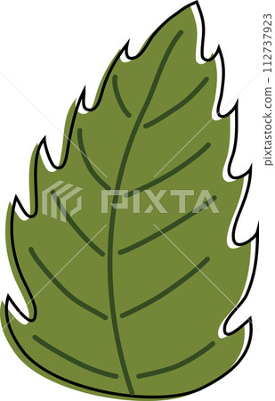 Cute cartoon green leaf of red berry strawberry 112737923