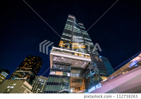 Tokyo cityscape in Japan, overlooking Toranomon Hills Station Tower, which opened today, etc. 112738263