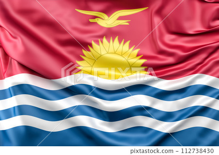Ruffled Flag of Kiribati. 3D Rendering Ruffled Flag of Kiribati. 3D Rendering 112738430