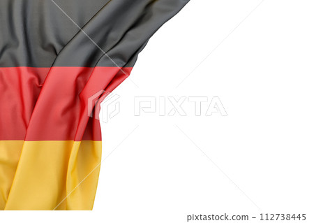 Flag of Germany in the corner on white background. Isolated. 3D Rendering 112738445