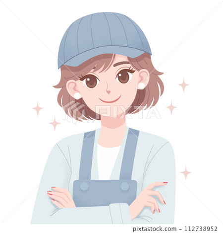 髮色指甲穿孔免費職場女性插畫柔和的顏色 髮色指甲穿孔免費職場女性插畫柔和的顏色 112738952