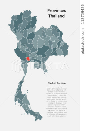 Asia country Thailand map, province Nakhon Pathom 112739426