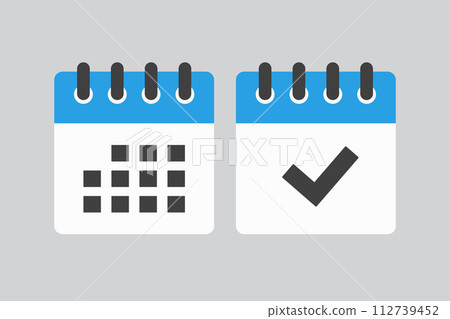 Set icons page calendar - schedule and done 112739452